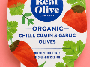 Organic chilli, cumin & garlic olives