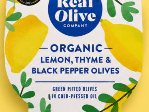 Organic lemon, thyme and pepper olives